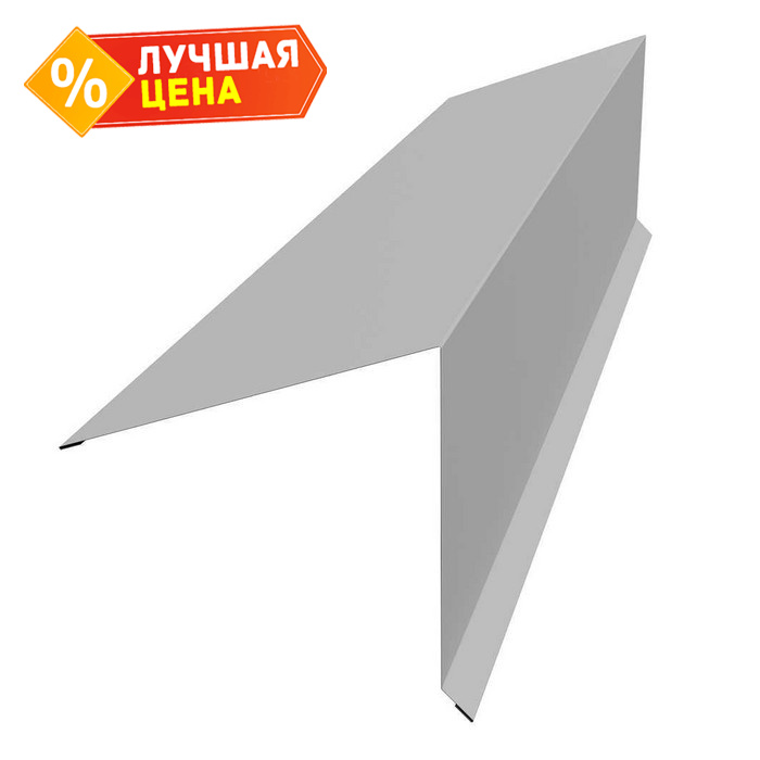 Планка конька односкатной кровли Grand Line 180x160 0,5 GreenCoat Pural BT, matt RR 21 светло-серый (RAL 7040 серое окно)