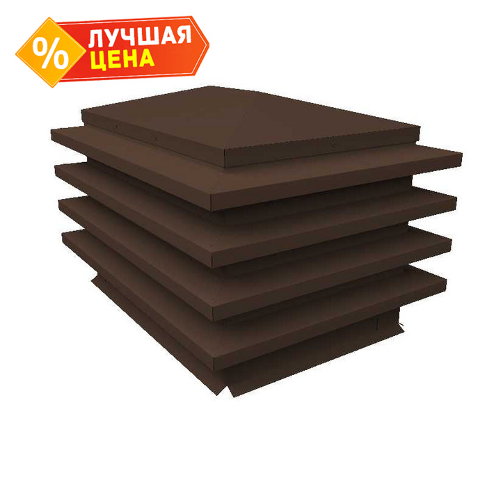 Дымник на трубу елка 2155х520мм 0,45 Drap с пленкой RAL 8017 шоколад