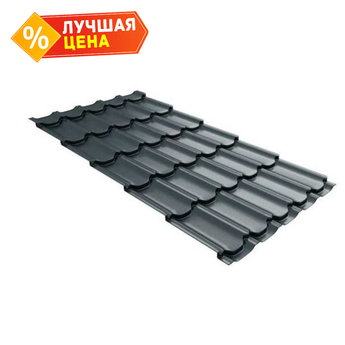 Металлочерепица Grand Line Kvinta plus (Квинта Плюс) 0,5 Satin Мatt RAL 7016 Антрацитово-серый