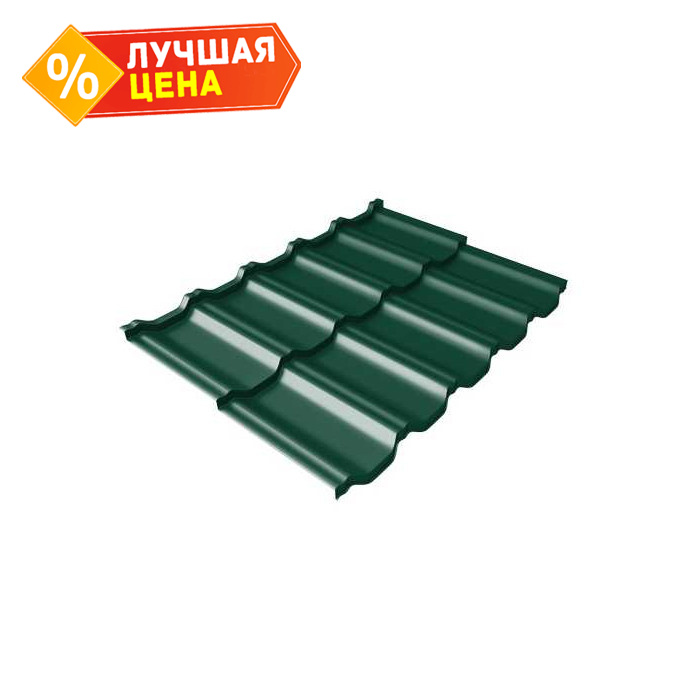 Металлочерепица Grand Line Kvinta Uno (Квинта Уно) 0,5 Satin RAL 6005 Зеленый мох