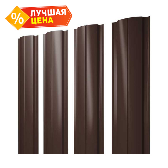 Штакетник Полукруглый Grand Line 0,5 Satin Matt RAL8017 Шокоад