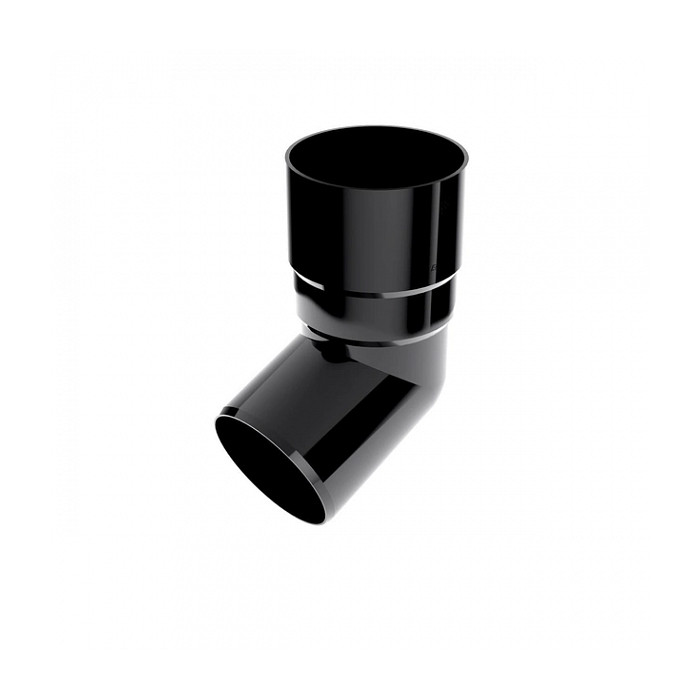 Колено трубы 67 гр, пвх, d-63 мм, черный, BRYZA