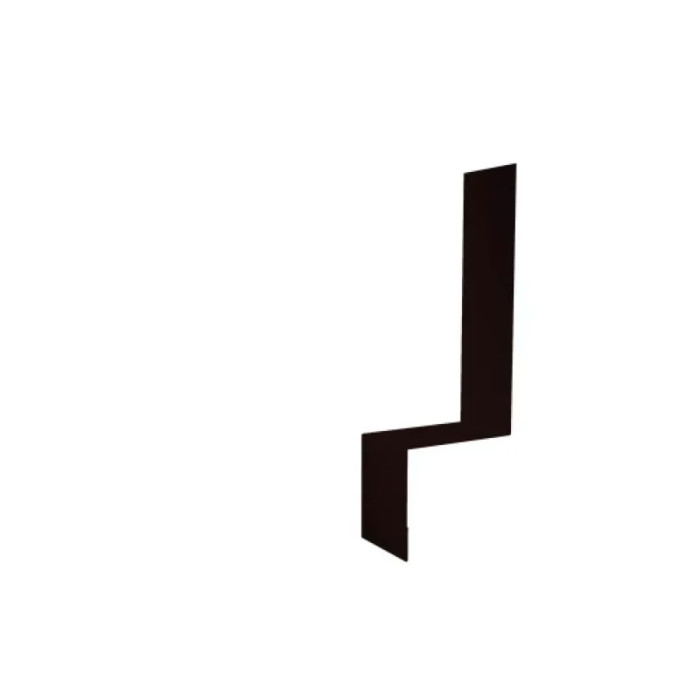 Планка примыкание боковое фальц Grand Line 0,5 PurLite Мatt RR 32 темно-коричневый