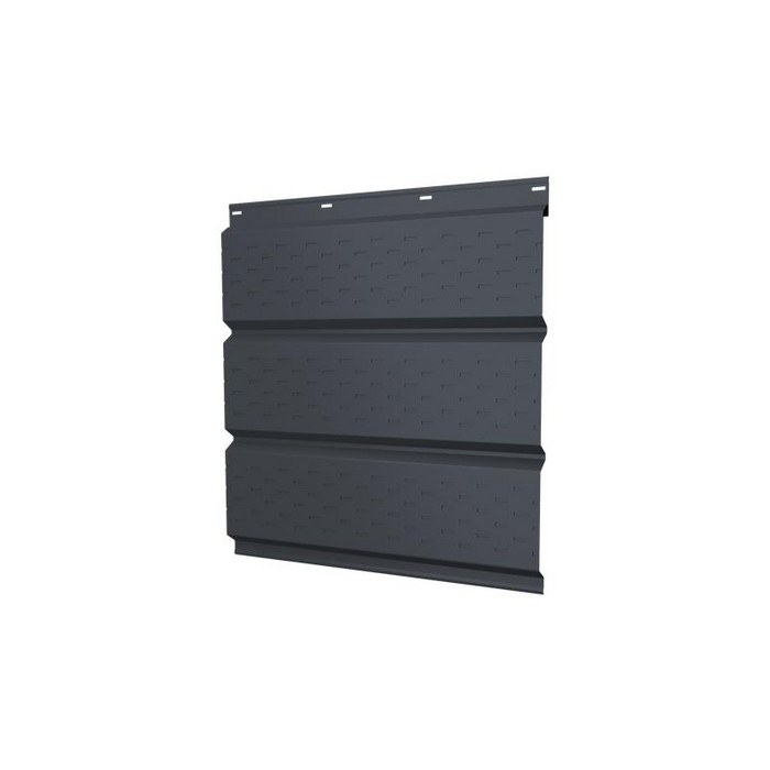 Софит металлический полная перфорация 0,5 Satin Мatt с пленкой RAL7024 мокрый асфальт